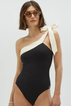 DAMES JOSH V Zwemkleding | Zwemkleding^Badpak Azine | Black creme white |