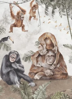 Poespas Home Dieren | Behang^Behang apen