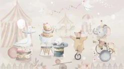 Poespas Home Dieren | Behang^Behang Circus | Pastel