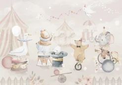 Poespas Home Dieren | Behang^Behang Circus | Pastel