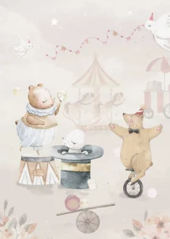 Poespas Home Dieren | Behang^Behang Circus | Pastel