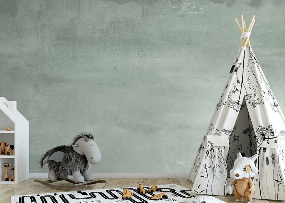 Poespas Home Behang^Behang Concrete wall | Groen