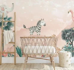 Poespas Home Dieren | Behang^Behang Desert Animals | Roze