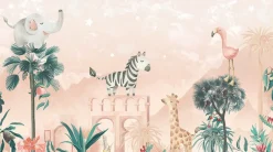 Poespas Home Dieren | Behang^Behang Desert Animals | Roze