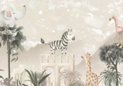 Poespas Home Dieren | Behang^Behang Desert Animals | Taupe