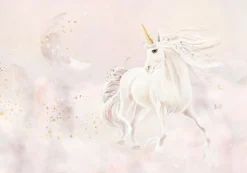 Poespas Home Sprookjes | Dieren^Behang Dreamy unicorn | Roze