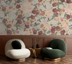 Poespas Home Bloemen | Behang^Behang English Garden | Roze