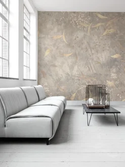 Poespas Home Behang^Behang Golden leaves | Beige