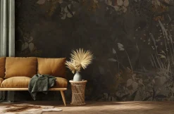 Poespas Home Behang^Behang Golden leaves | Donkerbruin