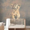 Poespas Home Dieren | Behang^Behang Hakuna matata | Blauw / goud | Jungle collection