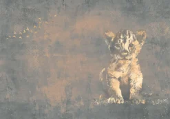 Poespas Home Dieren | Behang^Behang Hakuna matata | Blauw / goud | Jungle collection