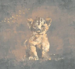 Poespas Home Dieren | Behang^Behang Hakuna matata | Blauw / goud | Jungle collection