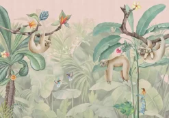 Poespas Home Dieren | Behang^Behang Lazy Luiaard | Jungle Collection