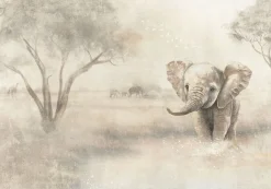 Poespas Home Dieren | Behang^Behang Olifant | Circle of Life Collection