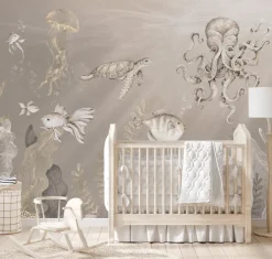 Poespas Home Onderzee | Dieren^Behang Onderzee | Beige