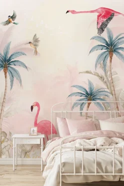 Poespas Home Dieren | Behang^Behang Pink Flamingo