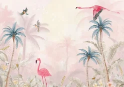Poespas Home Dieren | Behang^Behang Pink Flamingo