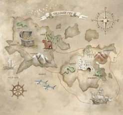 Poespas Home Behang^Behang Schatkaart