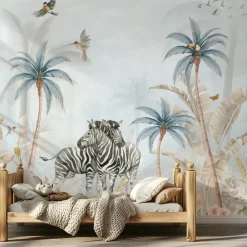 Poespas Home Dieren | Behang^Behang Tropical Zebra's