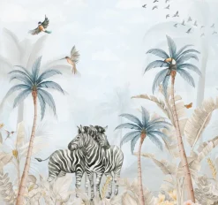 Poespas Home Dieren | Behang^Behang Tropical Zebra's