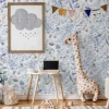 Poespas Home Bloemen | Behang^Behang Vintage flowers | Blauw