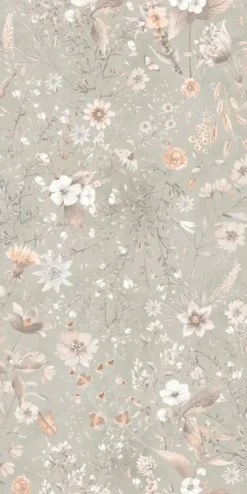 Poespas Home Bloemen | Behang^Behang Vintage flowers | Mint