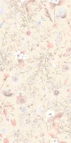 Poespas Home Bloemen | Behang^Behang Vintage flowers | Roze