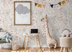 Poespas Home Bloemen | Behang^Behang Vintage flowers | Wit