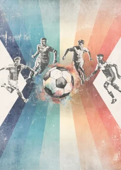 Poespas Home Sport | Behang^Behang voetbal | Mannen |  Blauw