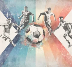 Poespas Home Sport | Behang^Behang voetbal | Mannen |  Blauw