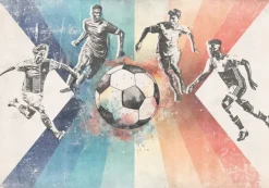 Poespas Home Sport | Behang^Behang voetbal | Mannen |  Blauw