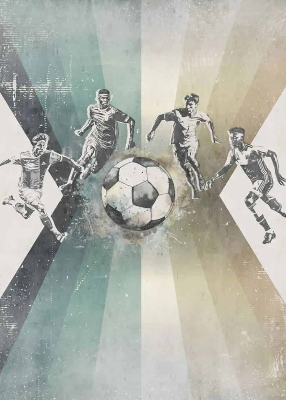 Poespas Home Sport | Behang^Behang voetbal | Mannen | Groen