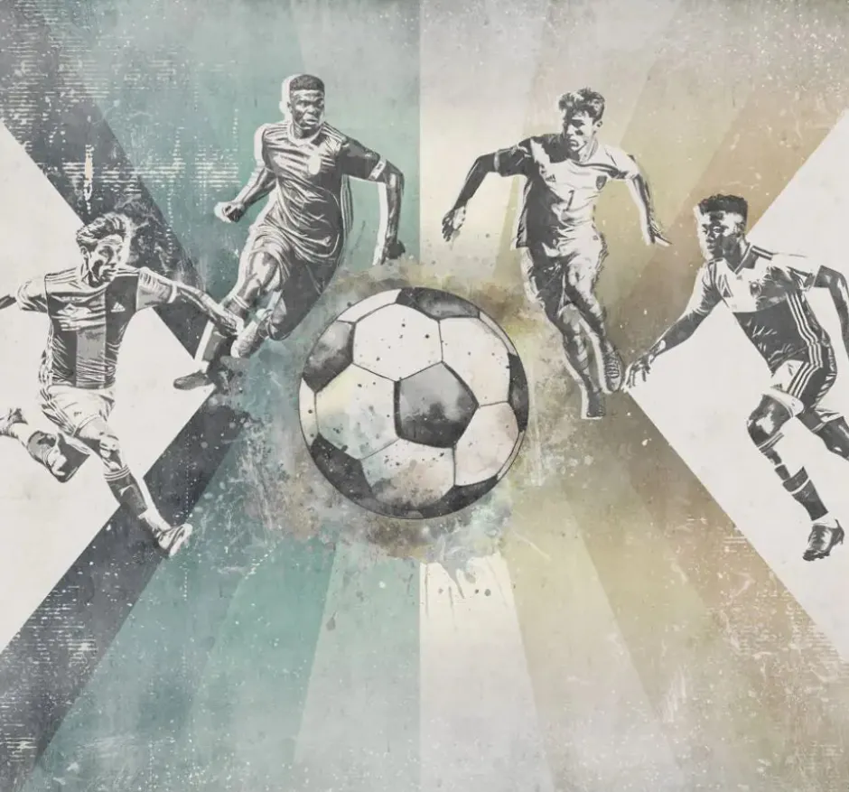 Poespas Home Sport | Behang^Behang voetbal | Mannen | Groen