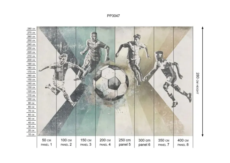 Poespas Home Sport | Behang^Behang voetbal | Mannen | Groen