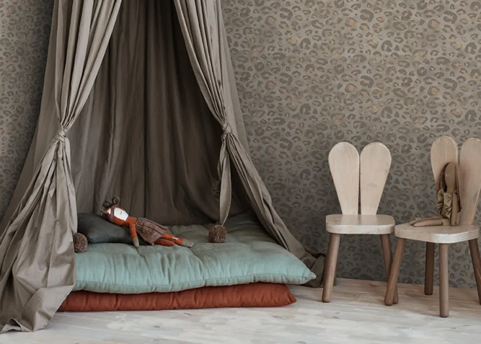 Poespas Home Behang^Behang Wild leopard | Taupe