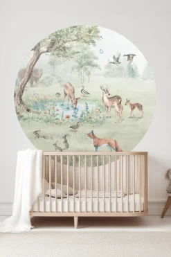 Poespas Home Behangcirkels^Behangcirkel Bosdieren | 鈱€ 145 cm