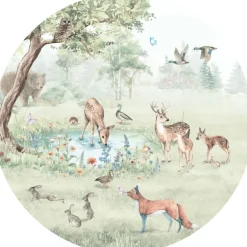 Poespas Home Behangcirkels^Behangcirkel Bosdieren | 鈱€ 145 cm