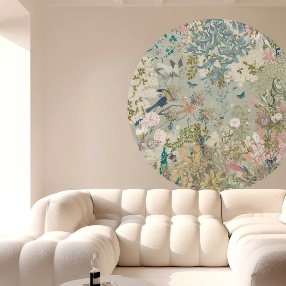 Poespas Home Behangcirkels^Behangcirkel Botanical Blossom | ø 145 cm