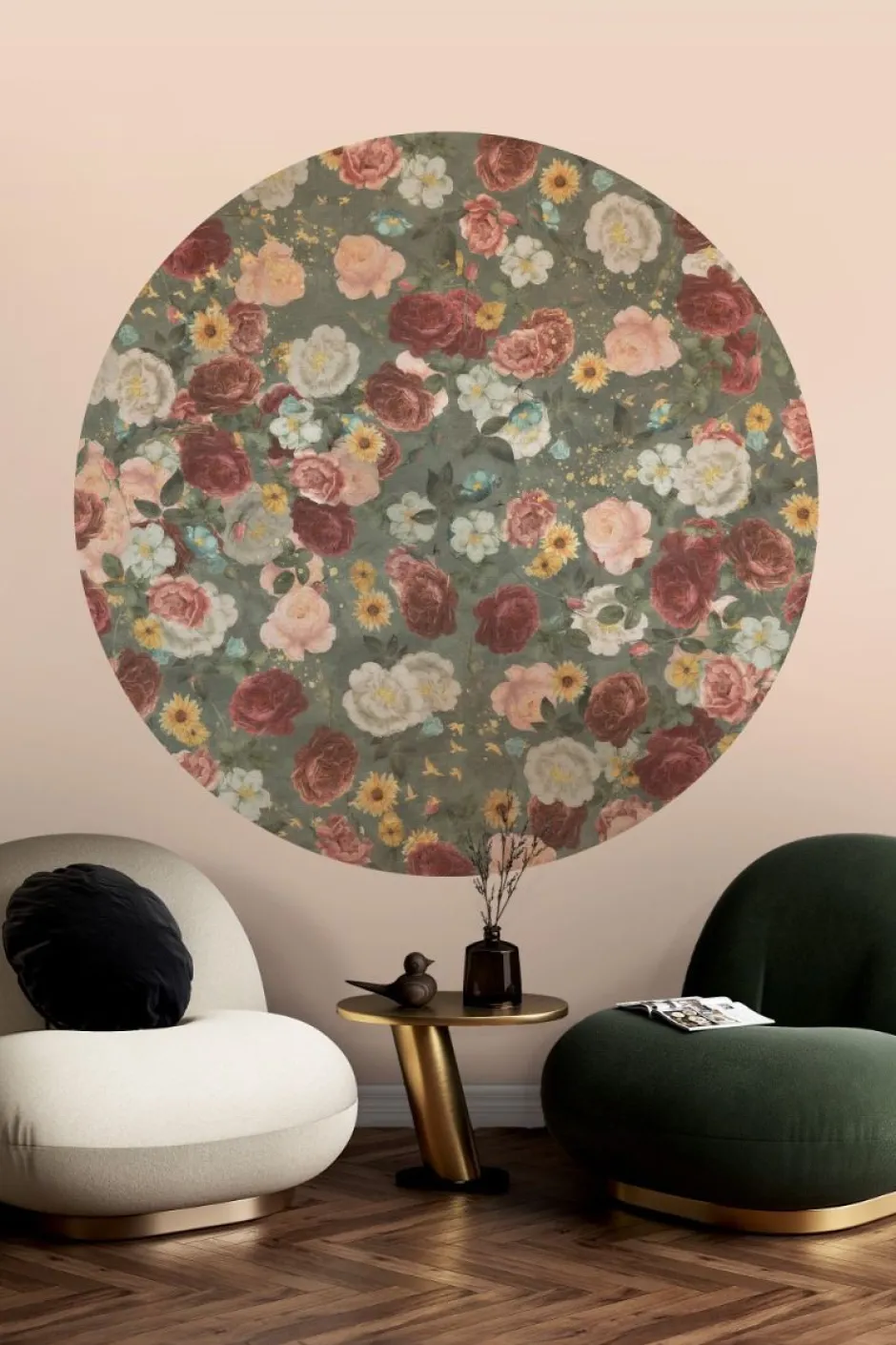 Poespas Home Behangcirkels^Behangcirkel English Garden | 鈱€ 145 cm | Groen