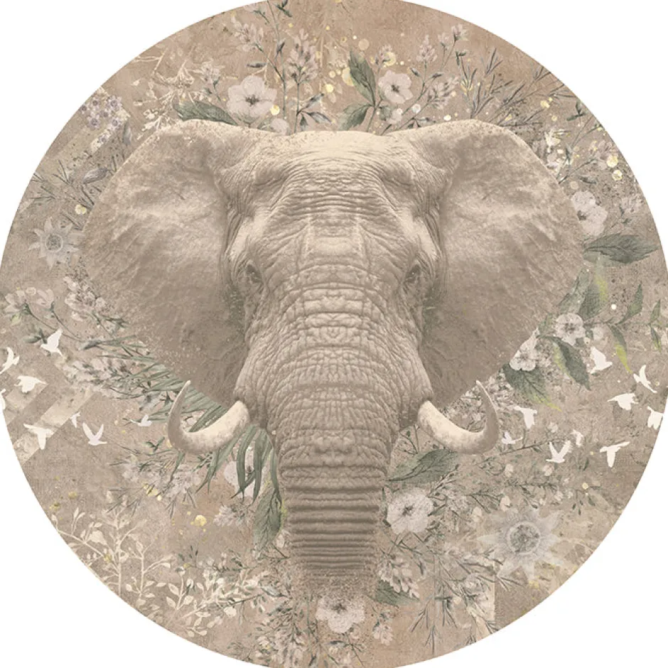 Poespas Home Behangcirkels^Behangcirkel Ethnic elephant