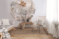 Poespas Home Behangcirkels^Behangcirkel Floral Garden | Roze