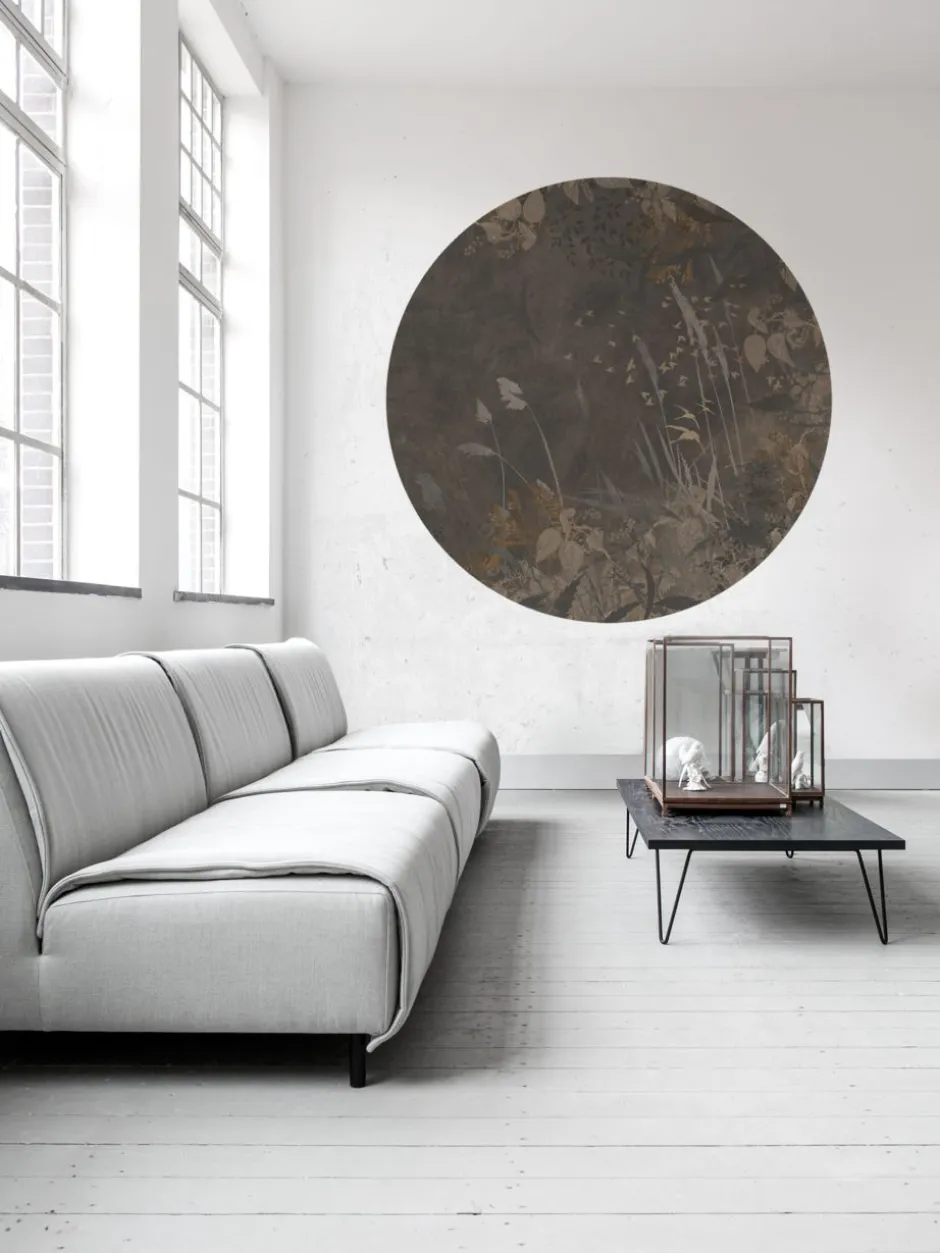 Poespas Home Behangcirkels^Behangcirkel Golden Leaves | Donkerbruin