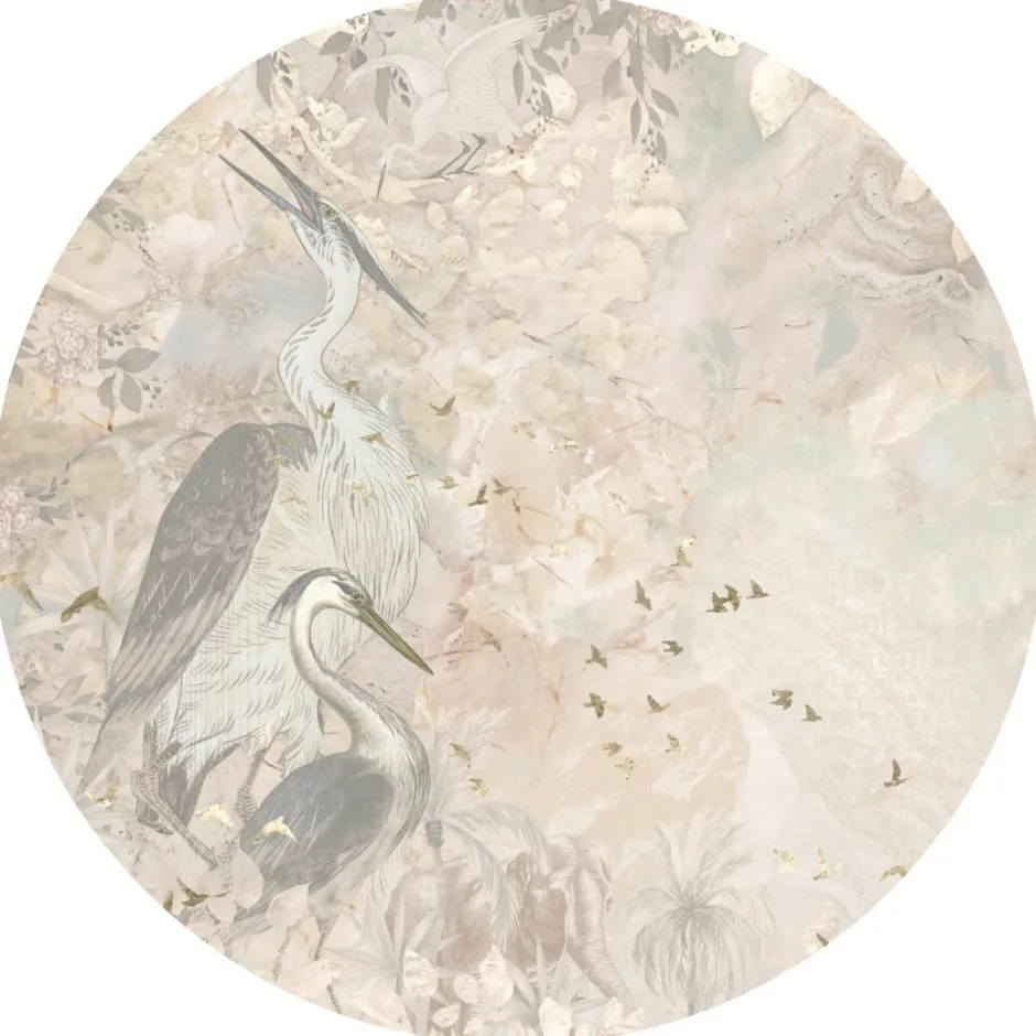 Poespas Home Behangcirkels^Behangcirkel Marble sky | Roze