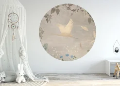 Poespas Home Behangcirkels^Behangcirkel Morning bird | Beige