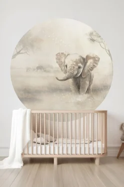 Poespas Home Behangcirkels^Behangcirkel Olifant | Circle of Life Collection | 鈱€ 145 cm