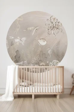 Poespas Home Behangcirkels^Behangcirkel Onderzee | Beige