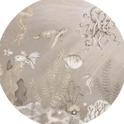 Poespas Home Behangcirkels^Behangcirkel Onderzee | Beige