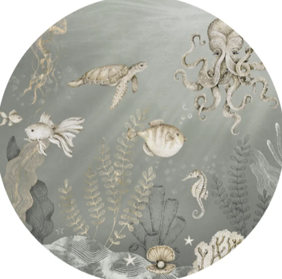 Poespas Home Behangcirkels^Behangcirkel Onderzee | Blauw