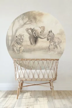 Poespas Home Behangcirkels^Behangcirkel Safari | Circle of Life Collection | 鈱€ 145 cm