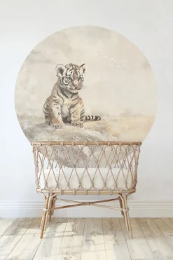 Poespas Home Behangcirkels^Behangcirkel Tijger | Circle of Life Collection | 鈱€ 145 cm